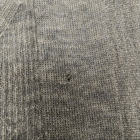 J. Crew silver gray Lurex metallic lightweight sheer cardigan size M - Picture 7 of 7